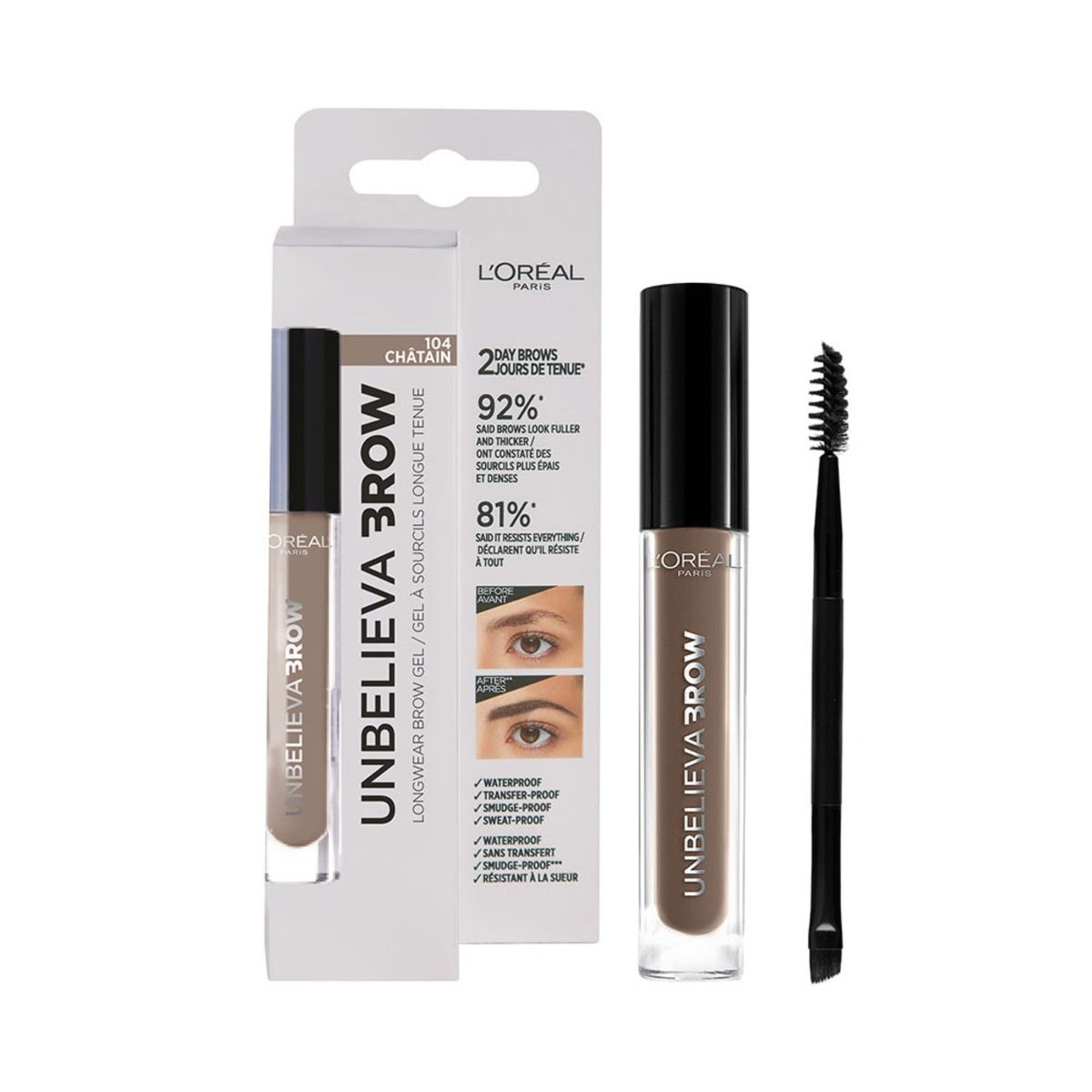 L'Oréal Infaillible Unbelieva'brow Gel 104 Chatain