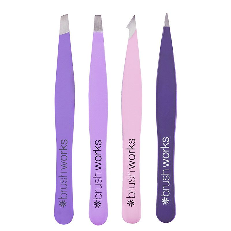 Brushworks HD 4 Piece Combination Tweezer Set - Mixed