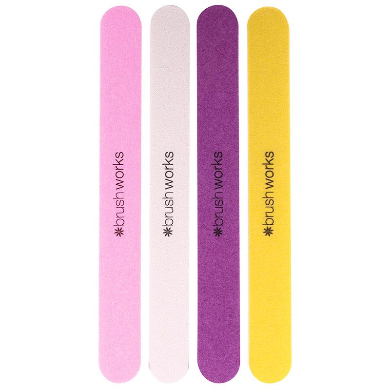 Brushworks Coloured Nail Files - 4 Pack