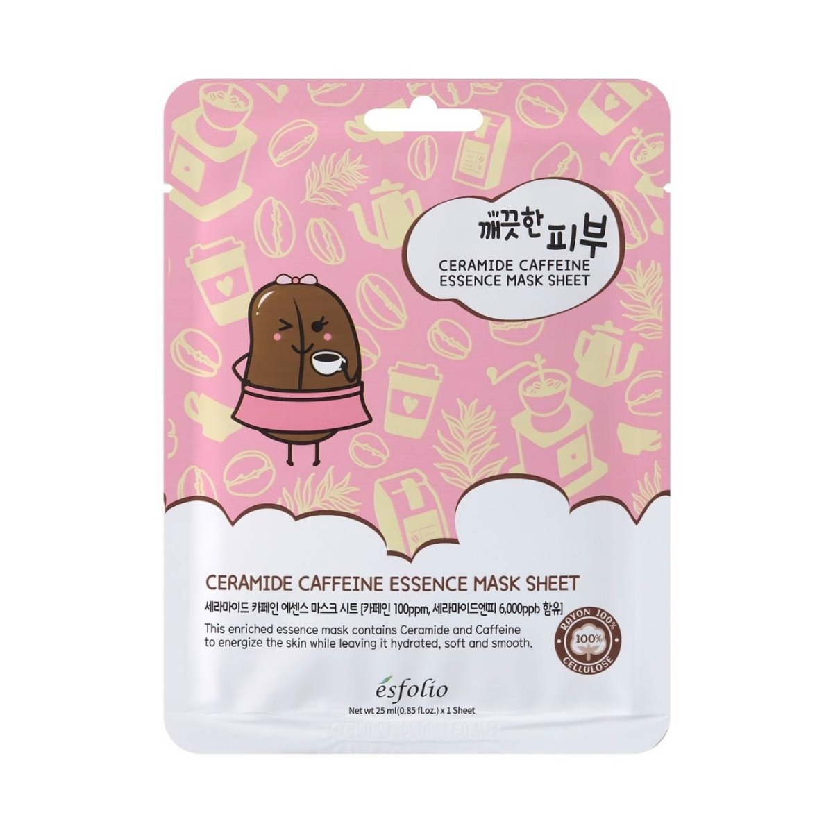 Esfolio Pure Skin Ceramide Caffeine Essence Mask Sheet 25ml