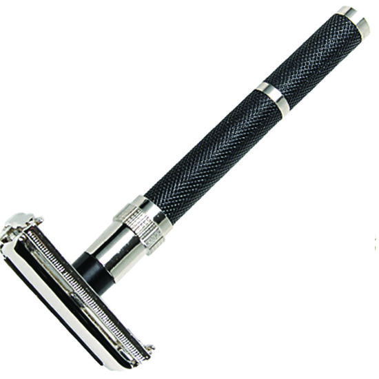 Parker Black & Chrome Handle Butterfly Open Safety Razor