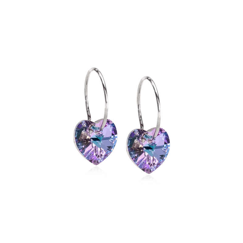 Blomdahls - Ear Ring 14 mm, Pendant Heart, Lilac