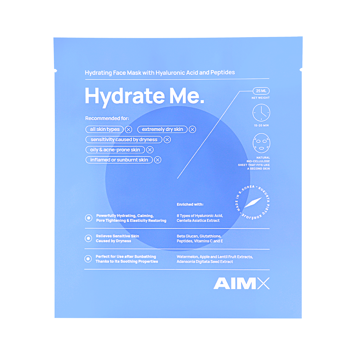 AIMX Hydrate Me moisturizing face mask with Peptides 25ml