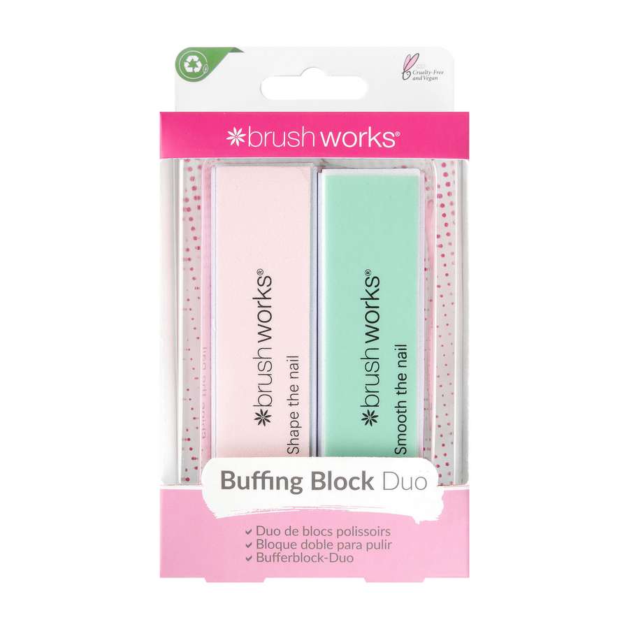 Brushworks Pastel Nail Buffing Block Duo