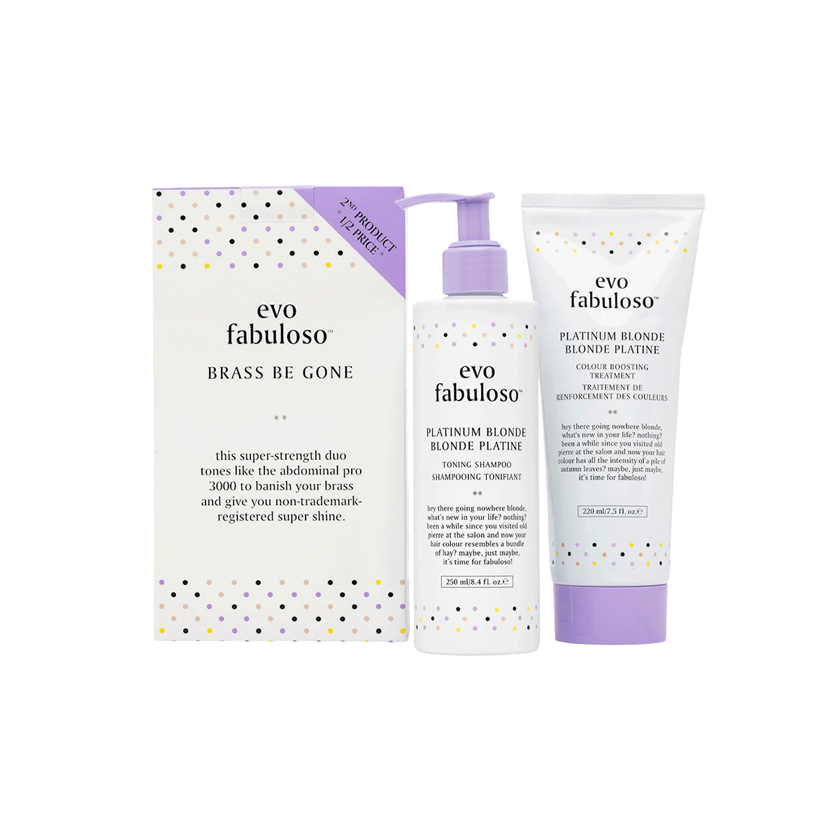 Evo Fabuloso Brass Be Gone Platinum Blonde Duo Pack