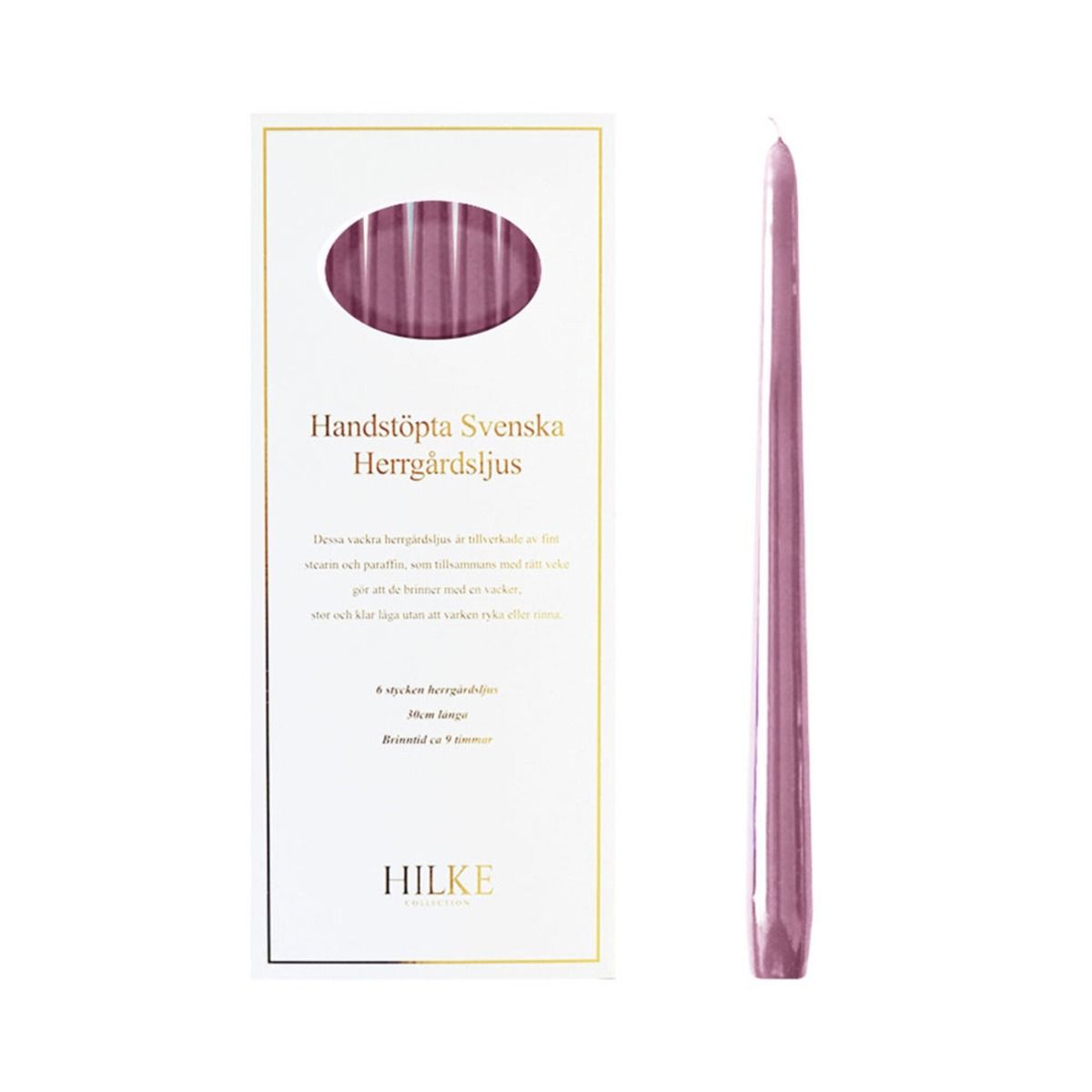 HILKE COLLECTION Herrgårdsljus 6-Pack Gammelrosa
