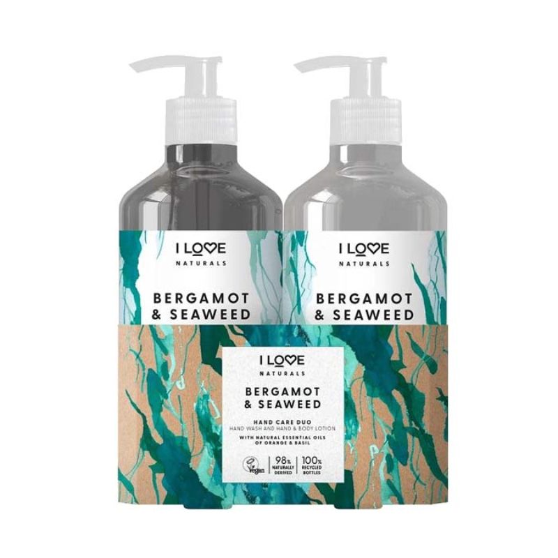 I Love Naturals Bergamot & Seaweed Hand Care Duo 2 x 500ml