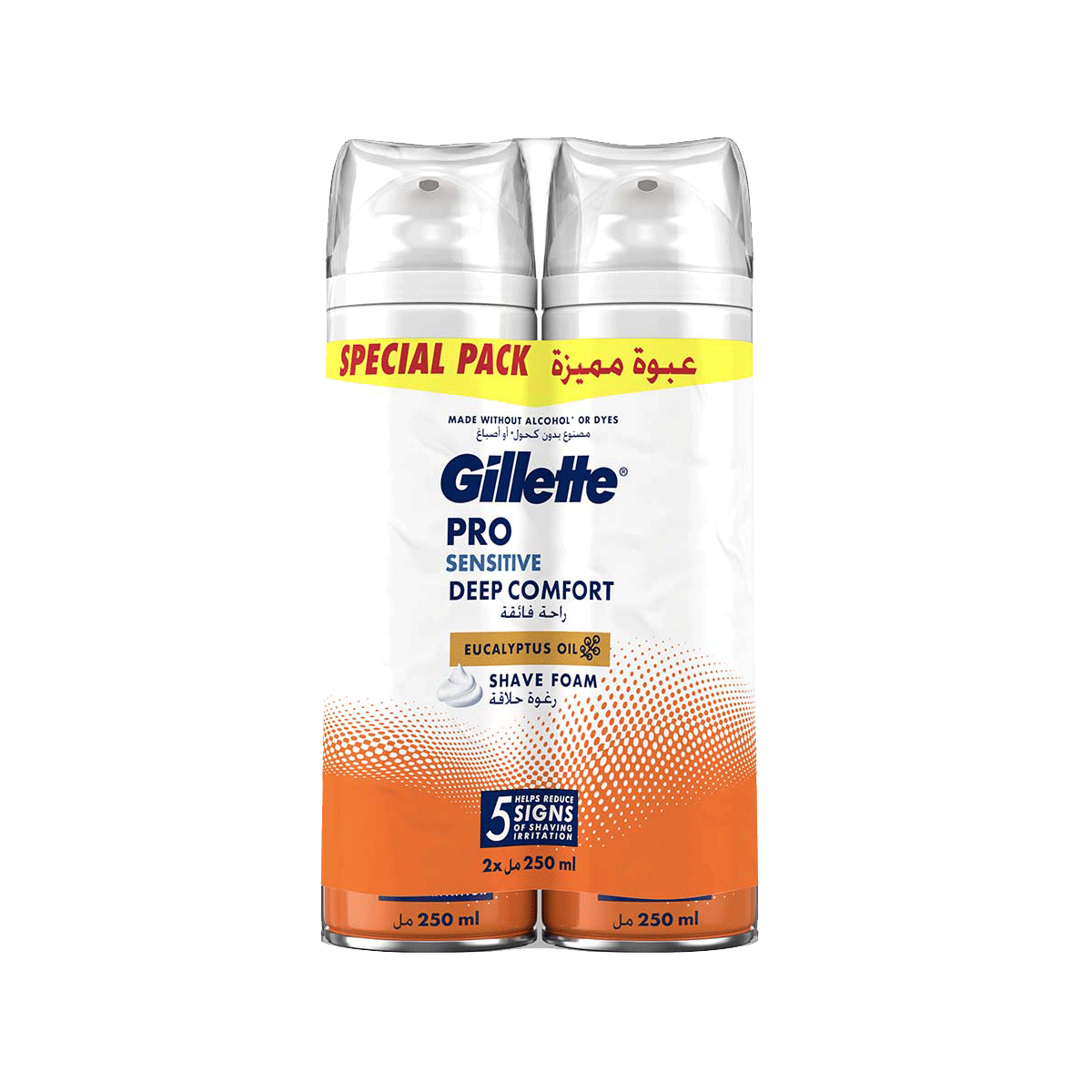 Gillette Pro Sensitive Deep Comfort Shave Foam Duo 2x250ml