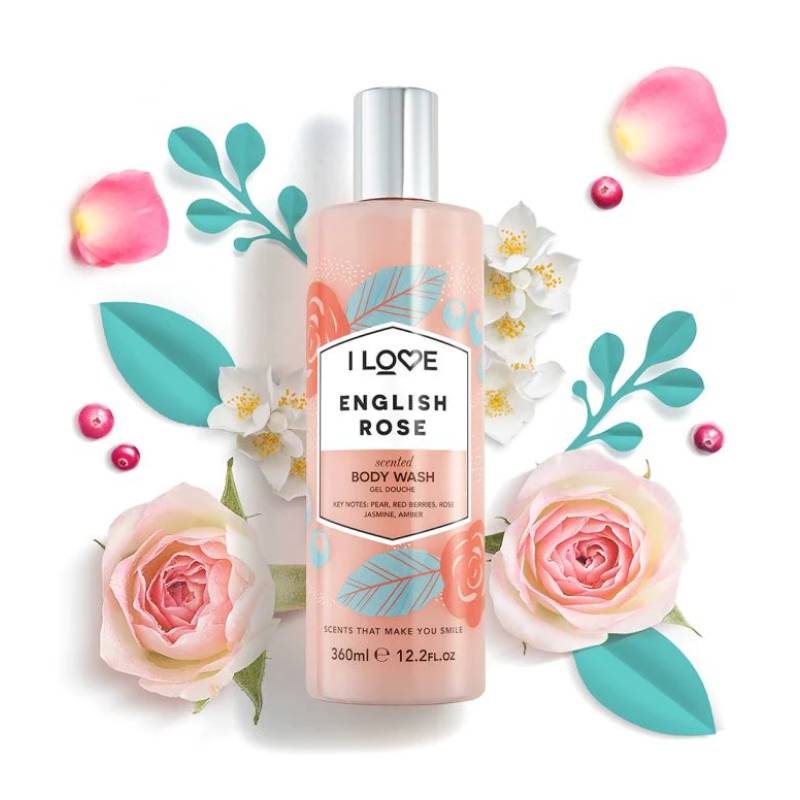 I Love English Rose Scented Body Wash 350ml