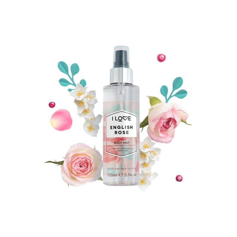 I Love English Rose Scented Body Mist 150ml