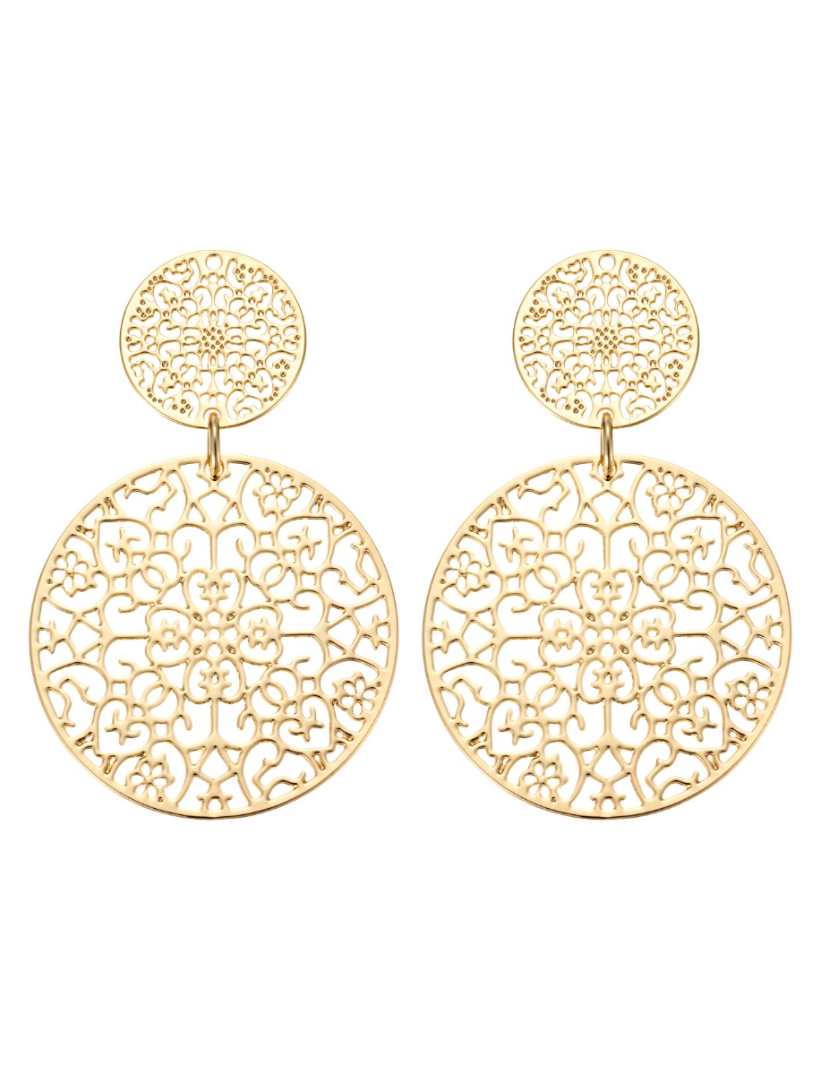 By Jolima Double Spinn Earring Gold
