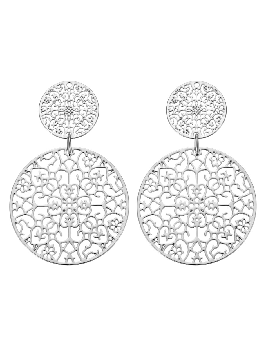 By Jolima Double Spinn Earring Silver