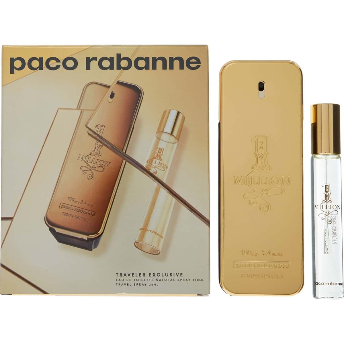Paco Rabanne 1 Million Edt 100ml + 20ml Travel Spray Giftset