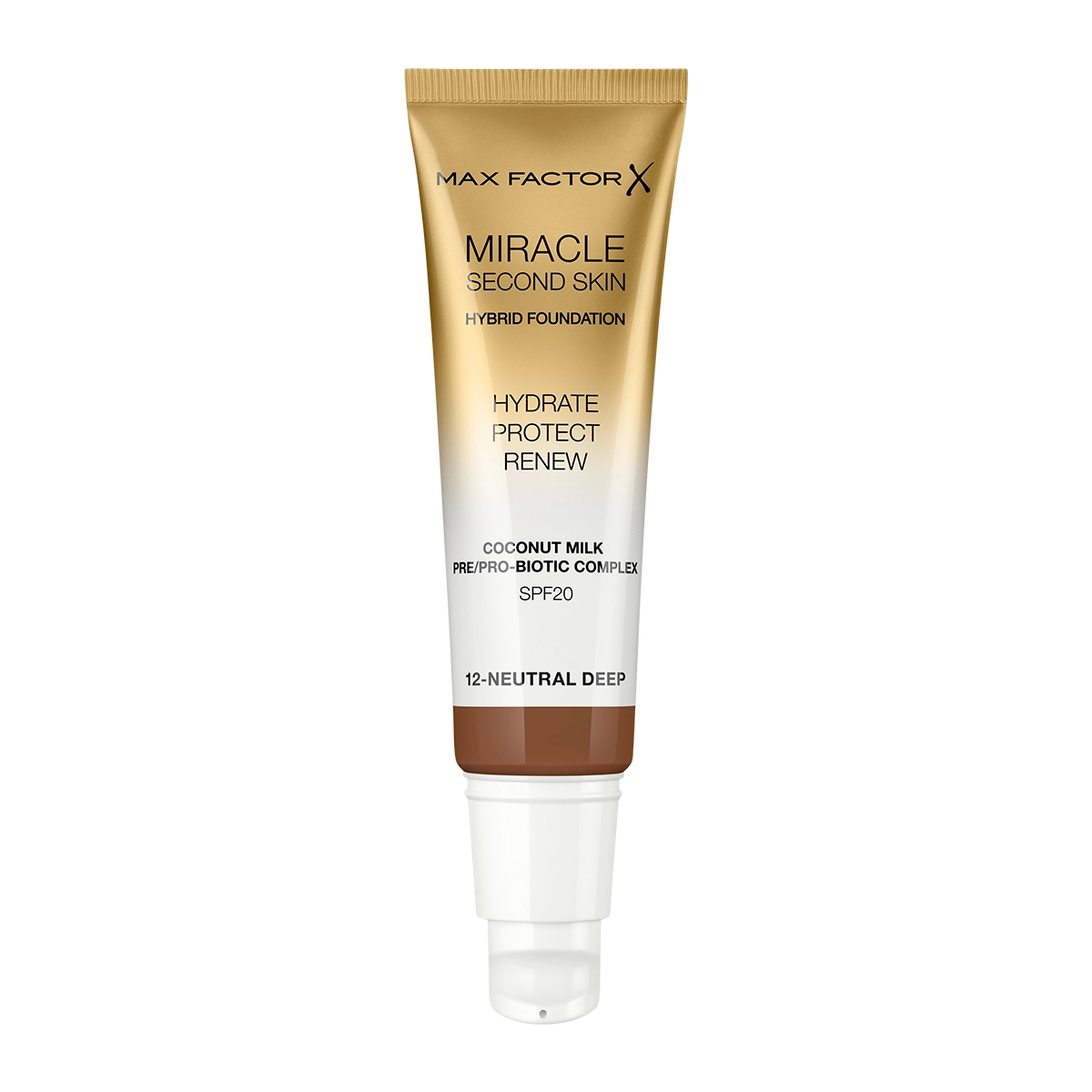 Miracle Second Skin Foundation Hydrate Protect Renew SPF20 30ml 12-Neutral Deep
