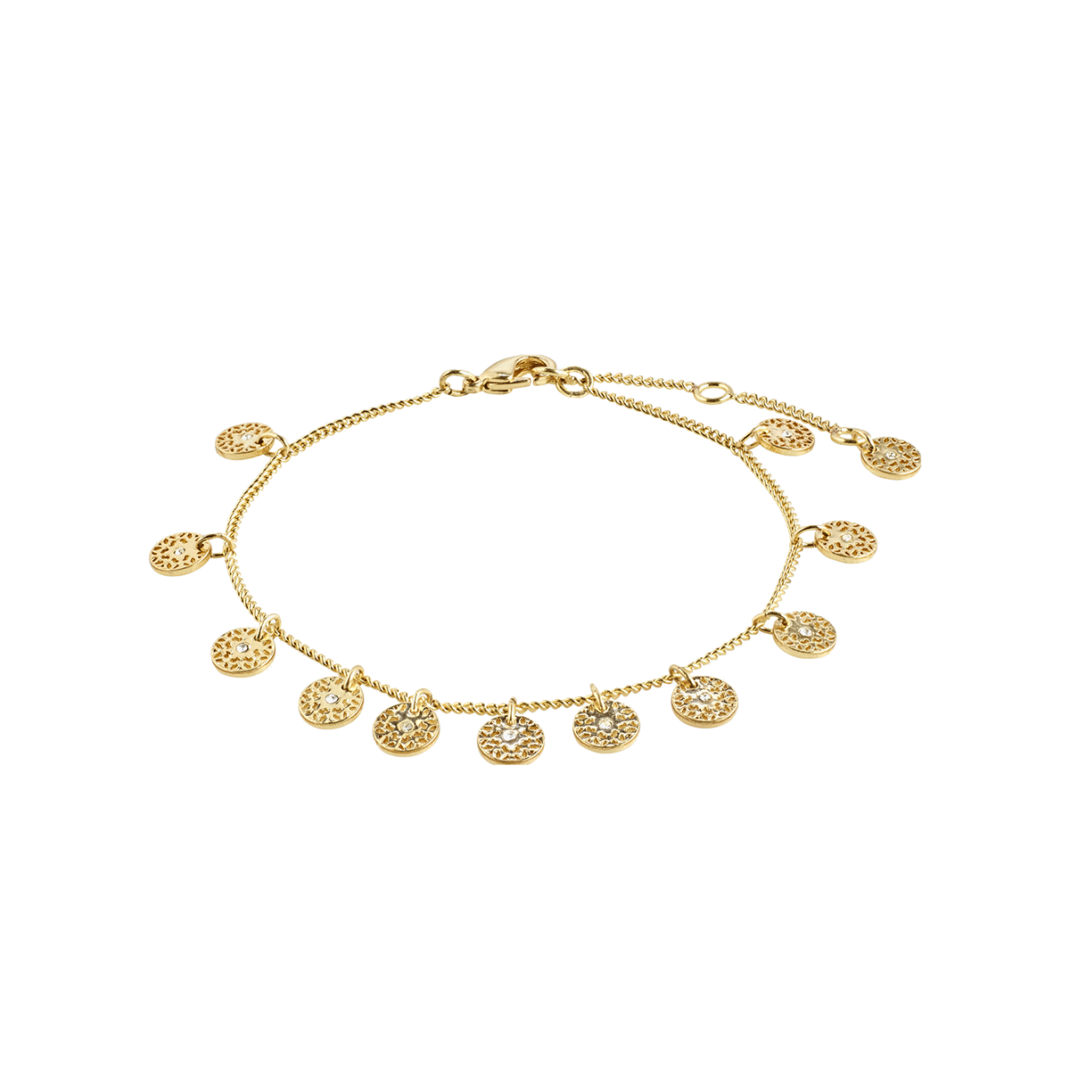 Pilgrim Carol Small Fifigree Coins Bracelet Gold-plated