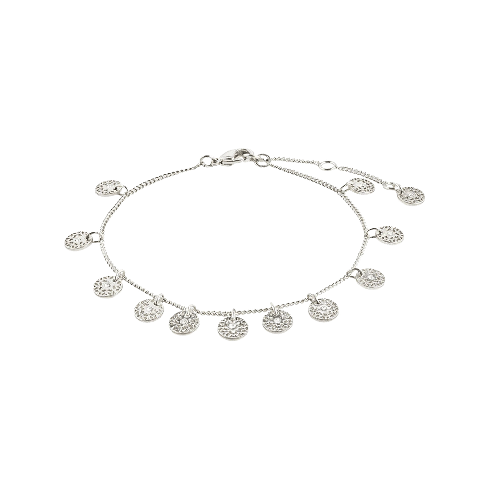 Pilgrim Carol Small Fifigree Coins Bracelet Silver-plated