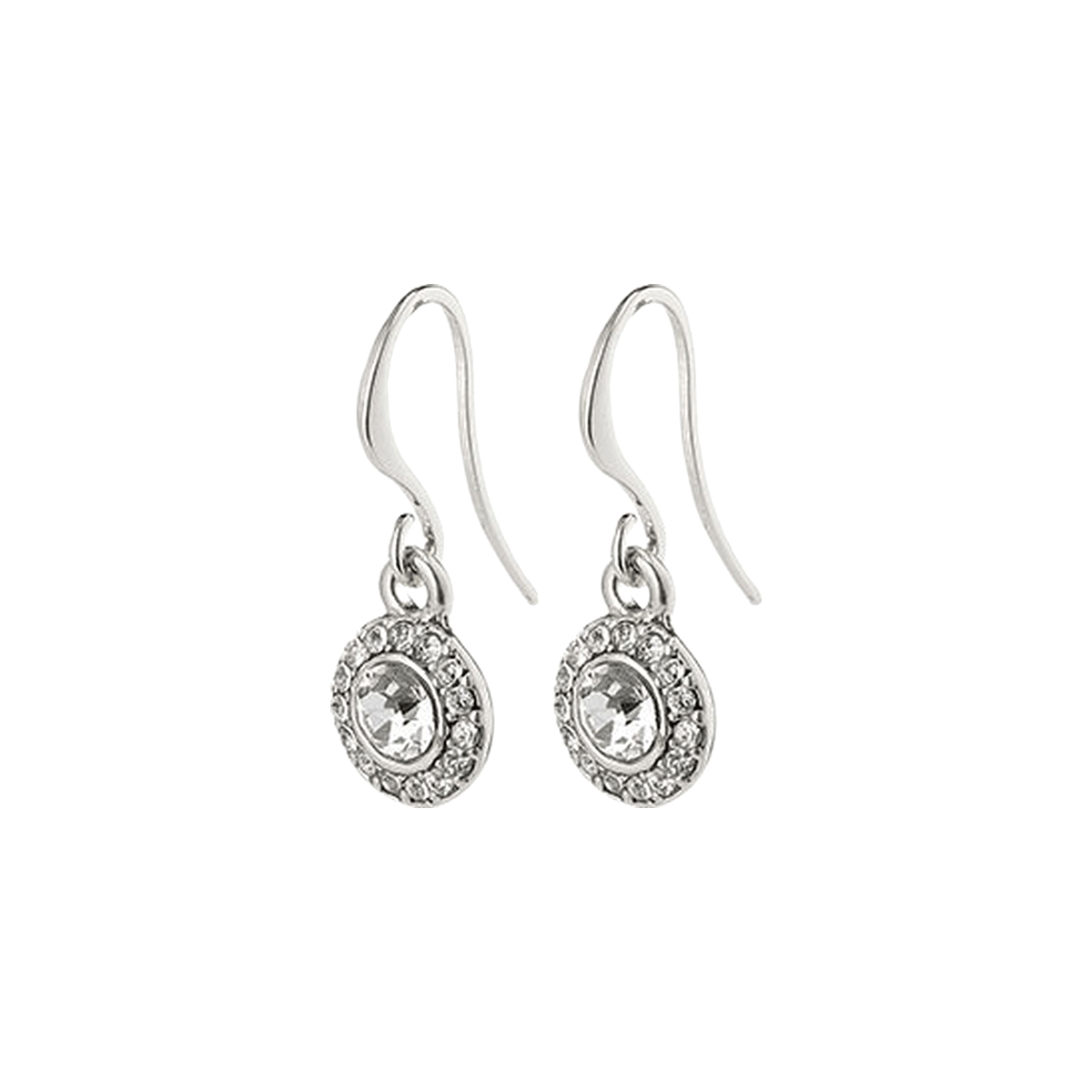 Pilgrim Clementine Recycled Earrings Crystal Silver-plated