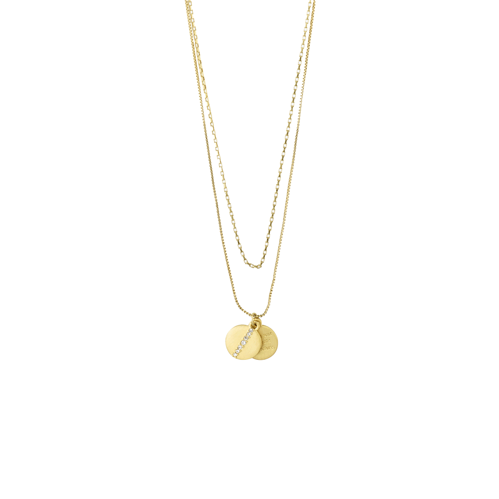Pilgrim Casey Coin Pendant Necklace 2-in-1 Gold-plated