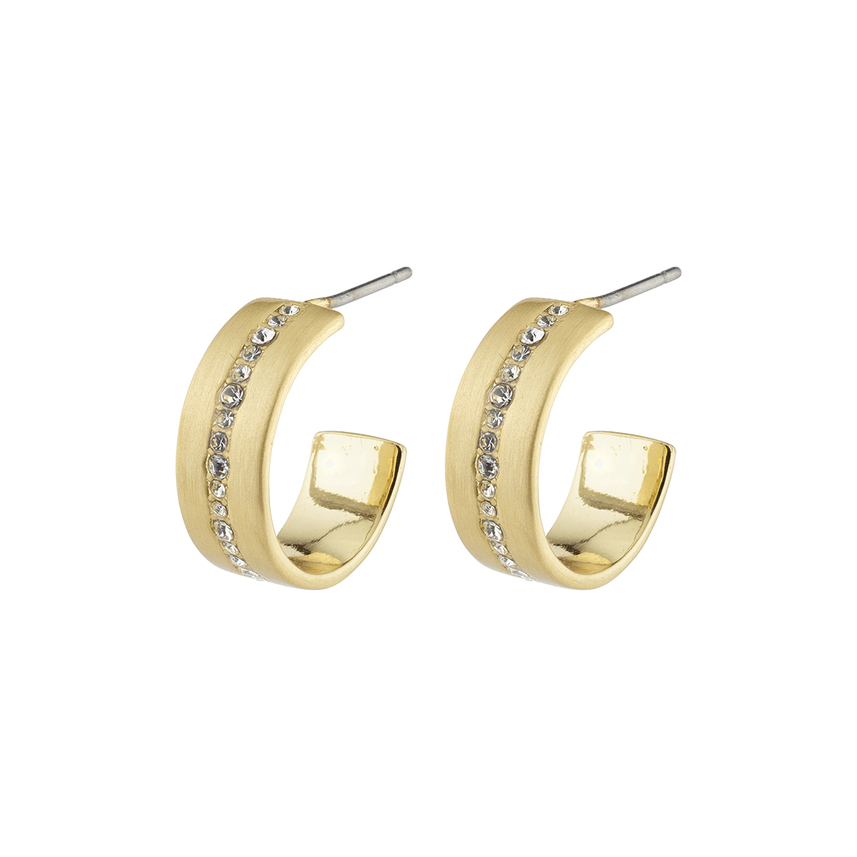 Pilgrim Casey Crystal Detail Huggie Hoops Gold-plated