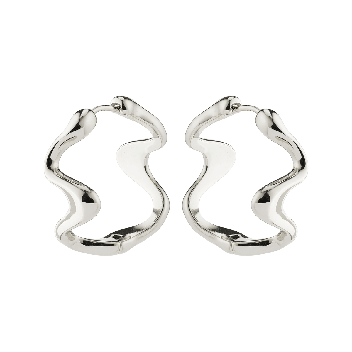 Pilgrim Moon Recycle Hoops Silver-plated