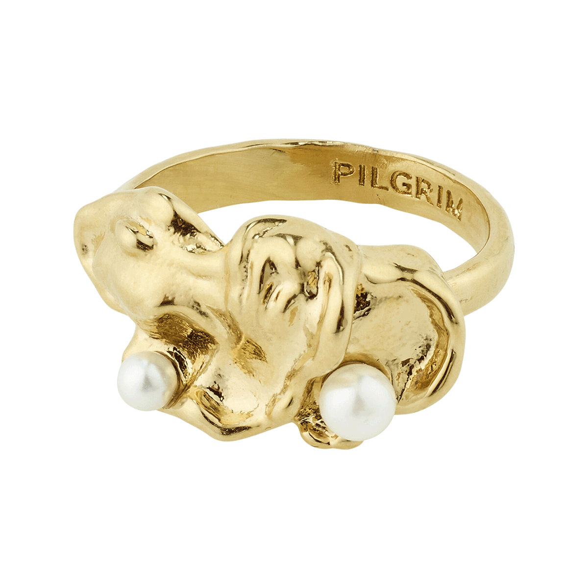 Pilgrim Moon Recycle Ring Gold-plated