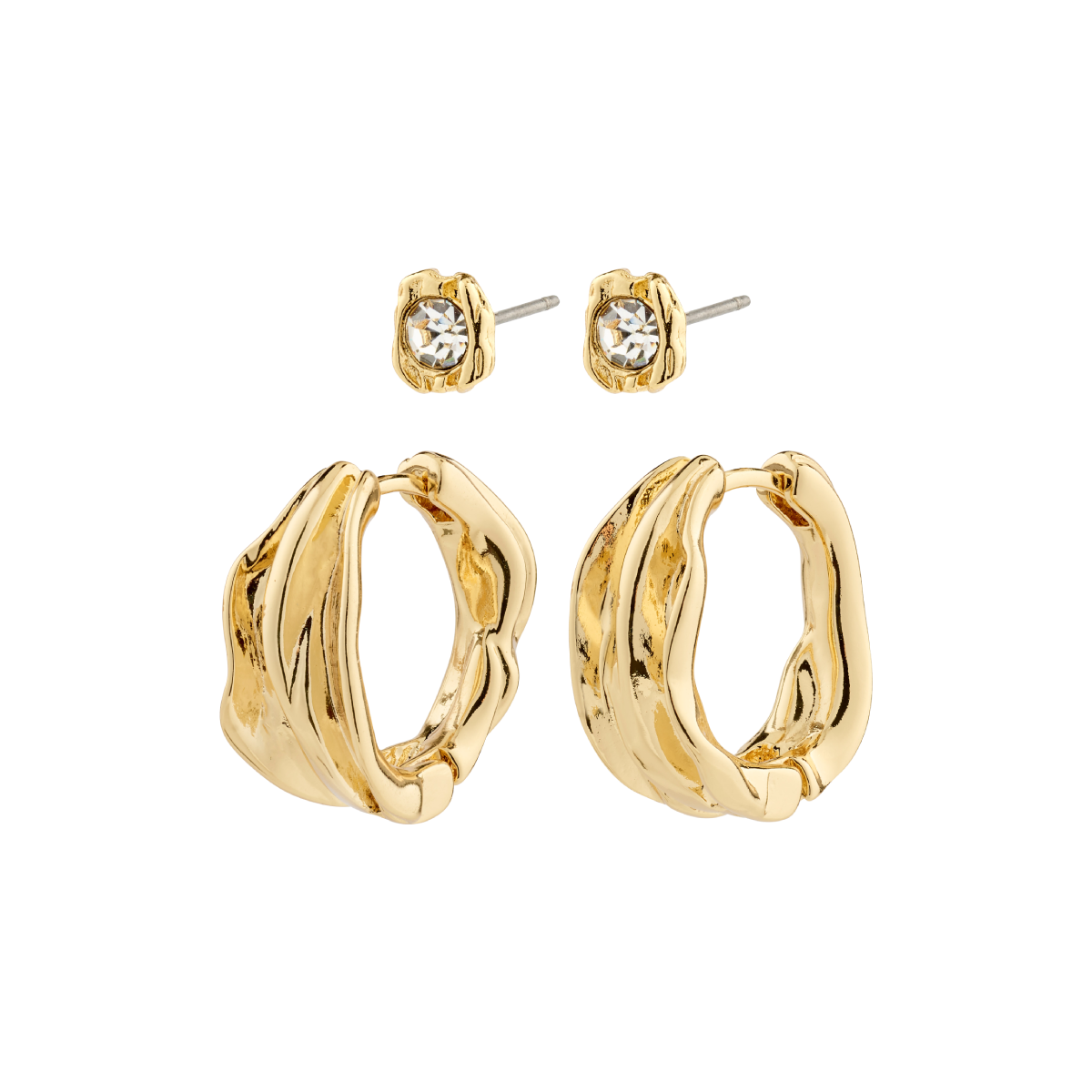 Pilgrim Feel Earrings 2-In-1 Set Gold-Plated