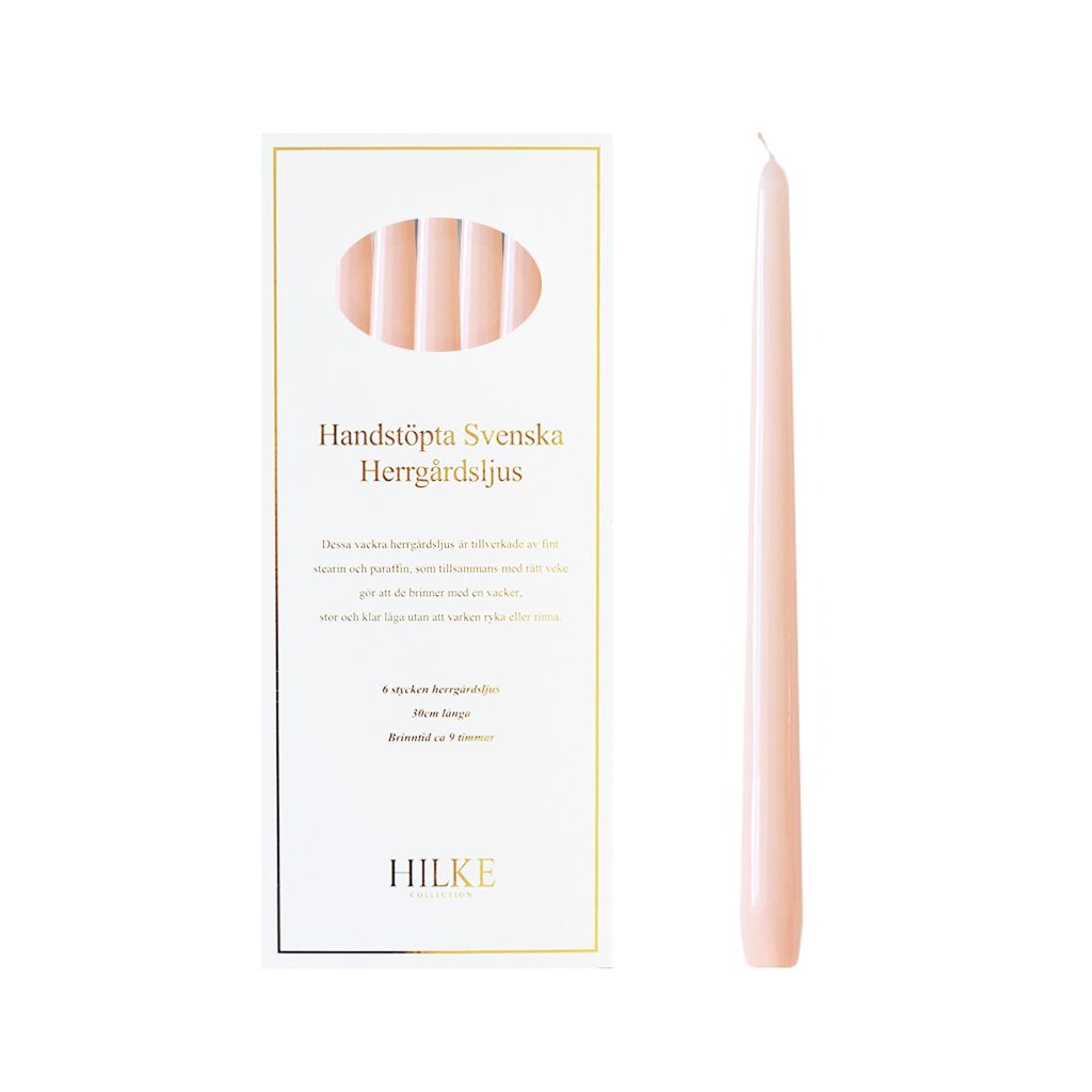 HILKE COLLECTION Herrgårdsljus 6-Pack Rosa Glans